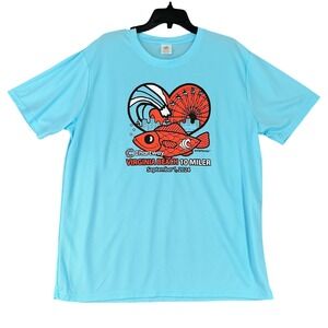 JA Racing Adult XL Blue Chartway Virginia Beach 10 Miler Performance‎ T Shirt